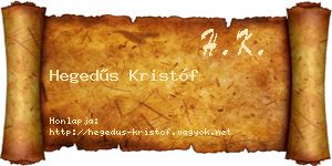 Hegedűs Kristóf névjegykártya