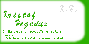 kristof hegedus business card