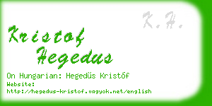 kristof hegedus business card